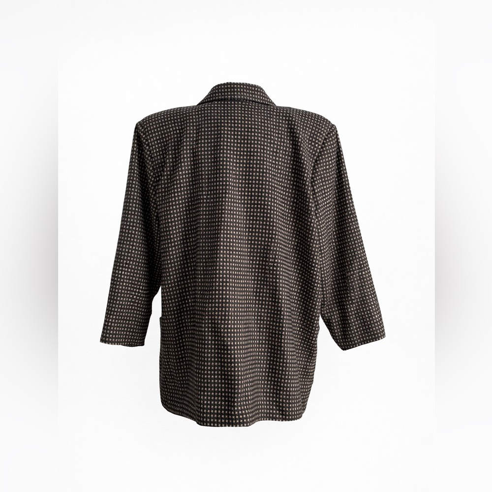 VINTAGE - Micro-check Wool-Blend Double-Breasted Jacket - Picture 12 of 12
